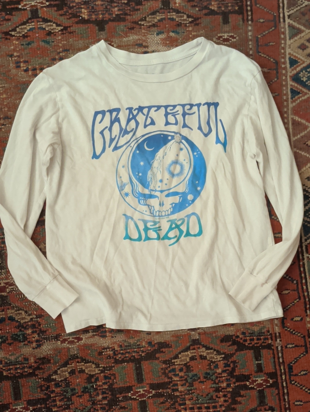 Grateful Dead Kids' Long Sleeve Graphic Tee - White/Blue